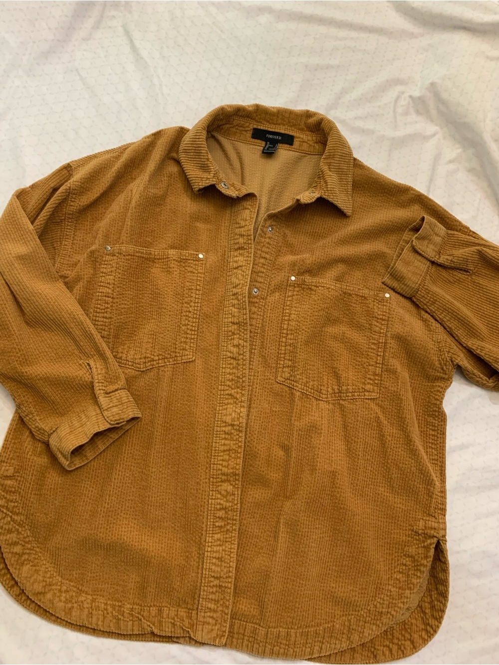 Forever 21 women's Corduroy Shacket - Mustard Brown